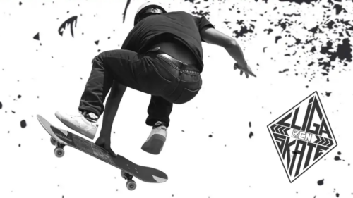 Skater blanc i negre Lliga Skate BCN 2025