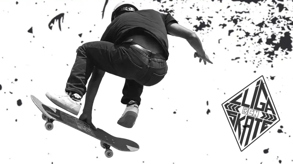 Skater blanc i negre Lliga Skate BCN 2025